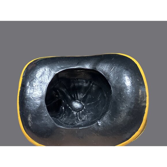 Firefighter Helmet Ornament With American Flag FD 1 Design Black & Yellow Resin - Picture 11 of 11